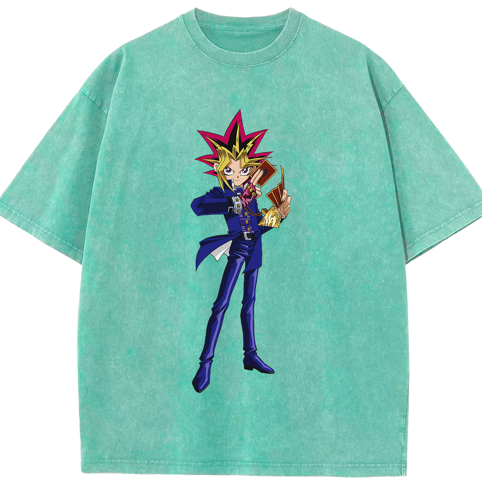 （画像用） 遊☆戯☆王 Yu-Gi-Oh! 綿100% ヴィンテージ風 半袖Tシャツ（フロントプリント）